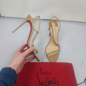 CHRISTIAN LOUBOUTIN Rosalie Strass Nude Strappy Heel Sandal